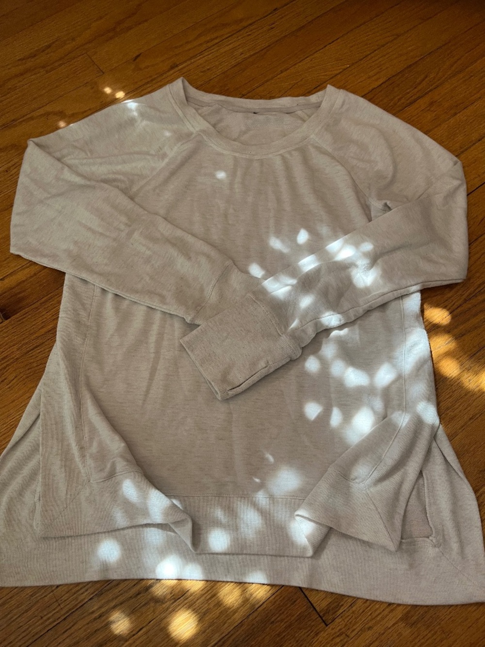 Heathered Cream long-sleeve pullover sweater